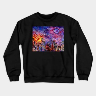 Night city silhouettes Crewneck Sweatshirt